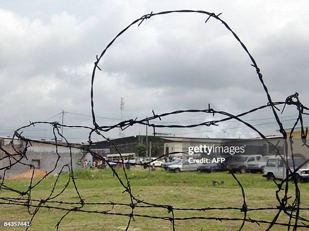 Long lens view of the Libreville prison taken on January 19, 2009 where inmates took warders and female prisoners hostage, Gabon's Interior Minister...