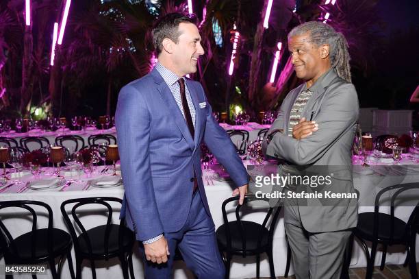 Jon Hamm and Elvis Mitchell attend Esquire Celebrates September Issue's 'Mavericks of Style' Presented by Hugo Boss at Chateau Marmont on September...
