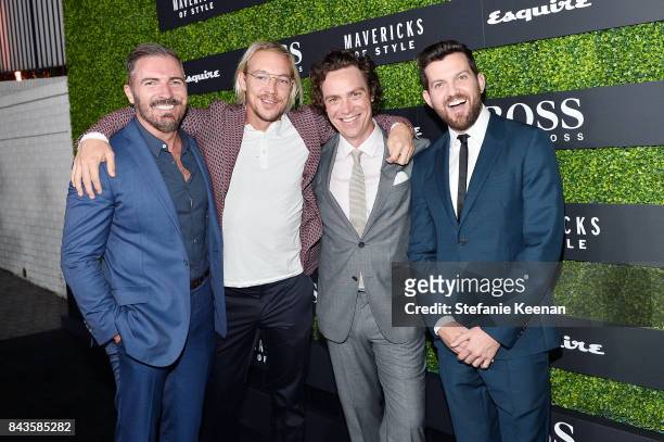 Jack Essig, Diplo, Jay Fielden and Dillon Frances attend Esquire Celebrates September Issue's 'Mavericks of Style' Presented by Hugo Boss at Chateau...