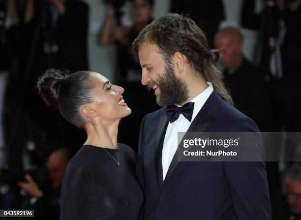 Venice, Italy. 06 September, 2017. Alessandro Borghi and Roberta Pitrone attend the premiere of the movie 'Loving Pablo' presented out of competition...