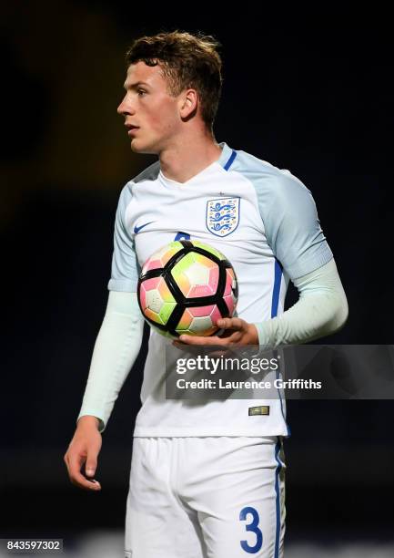 Josh Tymon of England looks on during the International match between England and Germany at One Call Stadium on September 5, 2017 in Mansfield,...