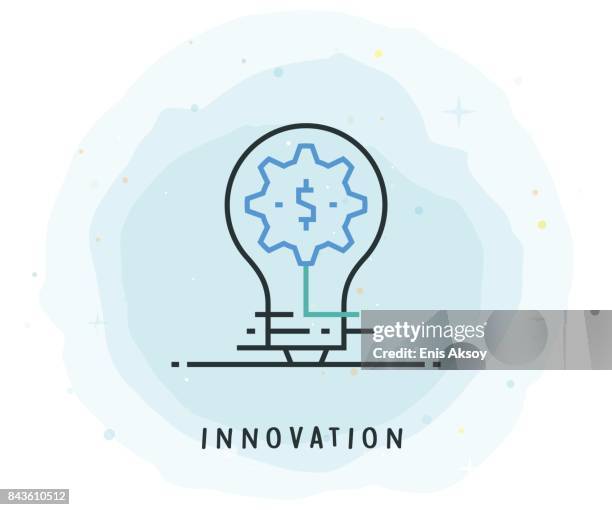 innovation icon with watercolor patch - security patch stock illustrations