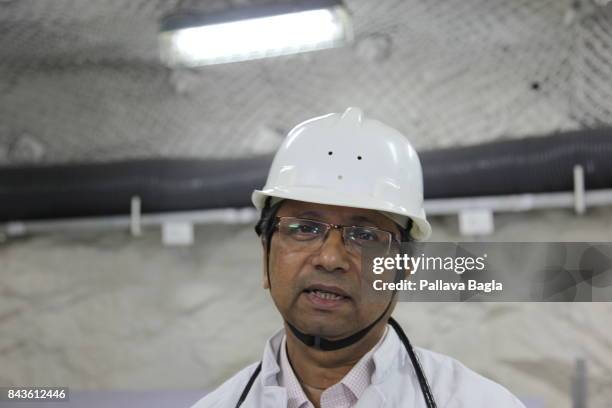 Dr Satyajit Saha, lead researcher from the Saha Institute of Nuclear Physiscs, Kolkatta at the underground lab. India has inaugurated its deepest...