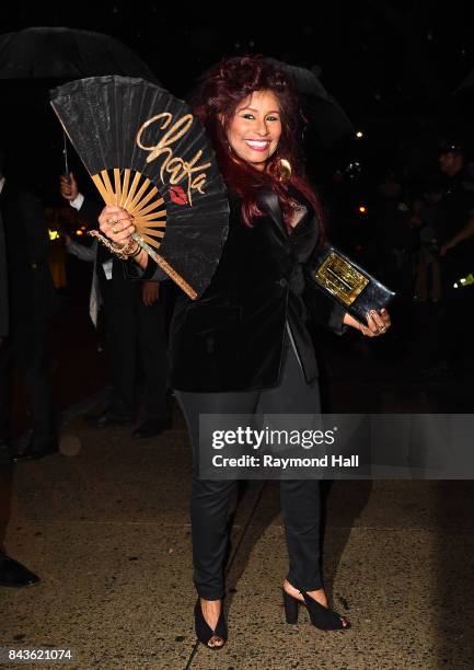 Recording artist Chaka Khan arrives at the Tom Ford Spring/Summer 2018 Runway show at Park Avenue Armory on September 6, 2017 in New York City.