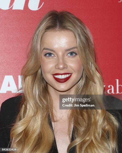 Model Louisa Warwick attends the screening of Open Road Films' "Home Again" hosted by The Cinema Society with Elizabeth Arden and Lindt Chocolate at...