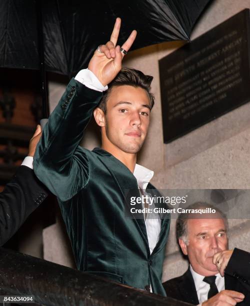 Internet personality and actor Cameron Dallas arrives to the Tom Ford Spring/Summer 2018 Runway Show at Park Avenue Armory on September 6, 2017 in...