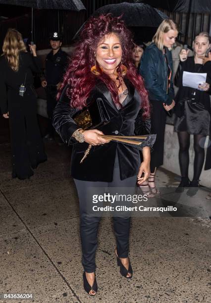 Recording artist Chaka Khan arrives to the Tom Ford Spring/Summer 2018 Runway Show at Park Avenue Armory on September 6, 2017 in New York City.