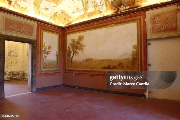 Internal view of the royal palace of Carditello, historically belonging to the royals of Borbone, and in the years abandoned to itself and then...