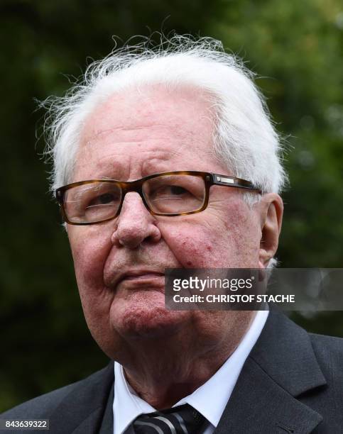 Hans-Jochen Vogel, former chairman of the German Social Democratic Party, SPD, pictured during the inaugurate of the Memorial Center and the ceremony...