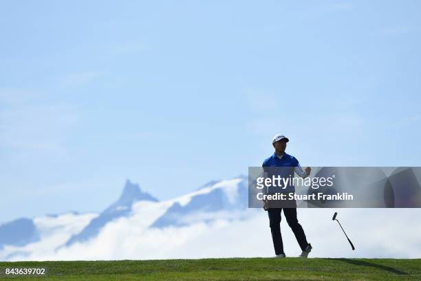 Daniel Im of The United States on the 7th during day one of the 2017 Omega European Masters at Crans-sur-Sierre Golf Club on September 7, 2017 in...