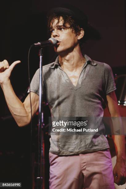 American singer and songwriter David Johansen performs on stage, USA, September 1978.