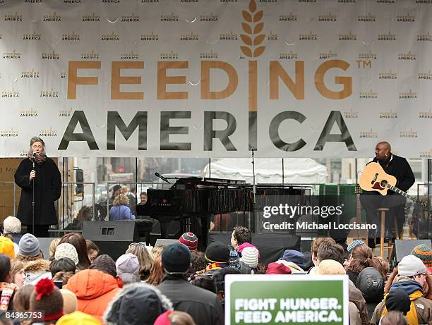 Capital Area Food Bank Lynn Brantley attends the National Hunger Rally hosted by Feeding America at Martin Luther King Library on January 19, 2009 in...