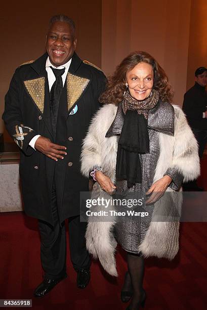 Andre Leon Talley and Diane von Furstenberg attend "A Celebration of America" by Jazz at Lincoln Center and The Rockefeller Foundation at The John F...