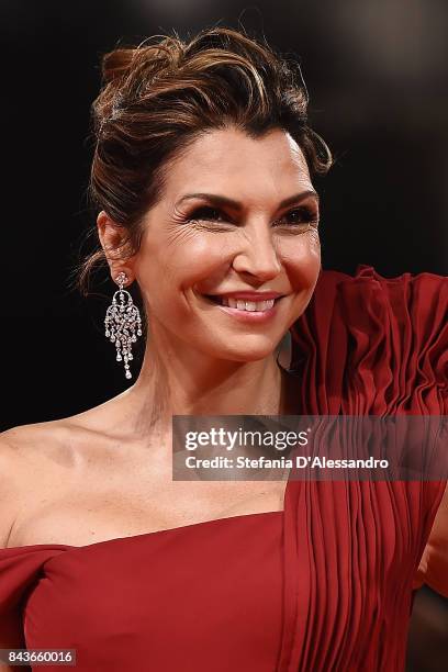 Maria Pia Calzone walks the red carpet ahead of the 'Loving Pablo' screening during the 74th Venice Film Festival at Sala Grande on September 6, 2017...