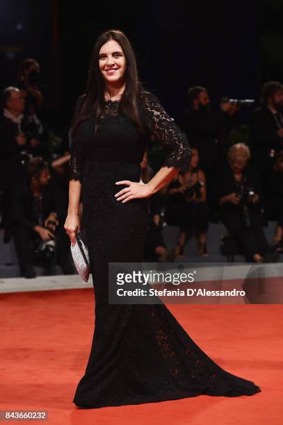 Gisella Marengo walks the red carpet ahead of the 'Loving Pablo' screening during the 74th Venice Film Festival at Sala Grande on September 6, 2017...