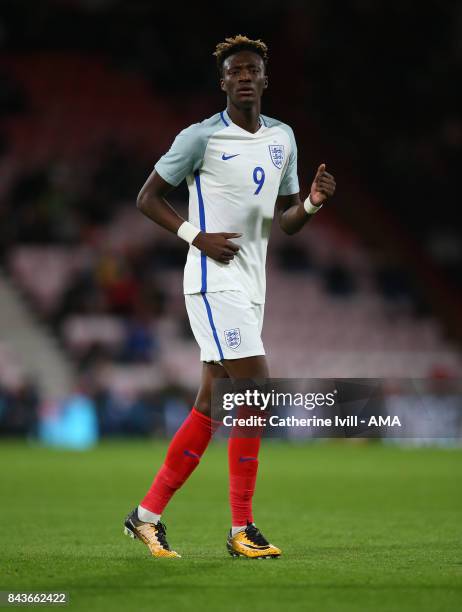 Tammy Abraham of England U21 during the UEFA Under 21 Championship Qualifier match between England and Latvia at Vitality Stadium on September 5,...
