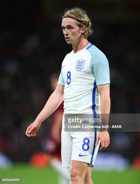 Tom Davies of England U21 during the UEFA Under 21 Championship Qualifier match between England and Latvia at Vitality Stadium on September 5, 2017...