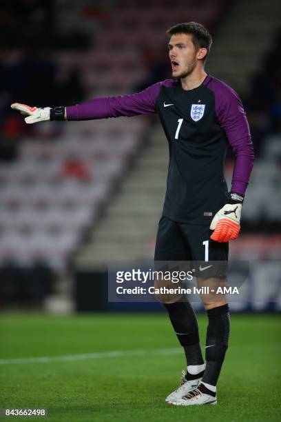Freddie Woodman of England U21 during the UEFA Under 21 Championship Qualifier match between England and Latvia at Vitality Stadium on September 5,...
