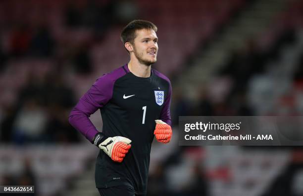 Freddie Woodman of England U21 during the UEFA Under 21 Championship Qualifier match between England and Latvia at Vitality Stadium on September 5,...