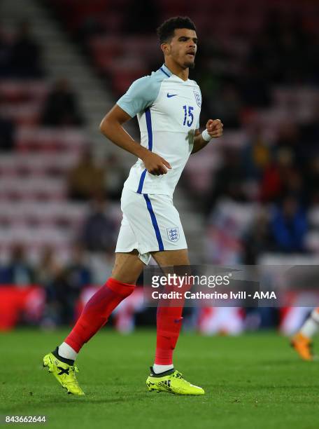 Dominic Solanke of England U21 during the UEFA Under 21 Championship Qualifier match between England and Latvia at Vitality Stadium on September 5,...