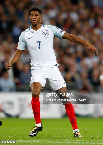 Marcus Rashford of England during the FIFA 2018 World Cup Qualifier between England and Slovakia at Wembley Stadium on September 4, 2017 in London,...