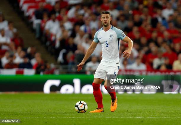 Gary Cahill of England during the FIFA 2018 World Cup Qualifier between England and Slovakia at Wembley Stadium on September 4, 2017 in London,...
