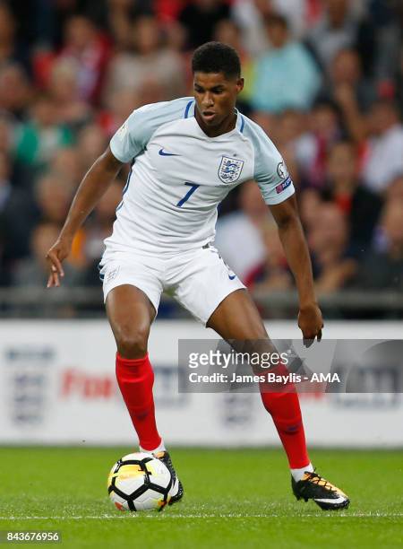 Marcus Rashford of England during the FIFA 2018 World Cup Qualifier between England and Slovakia at Wembley Stadium on September 4, 2017 in London,...