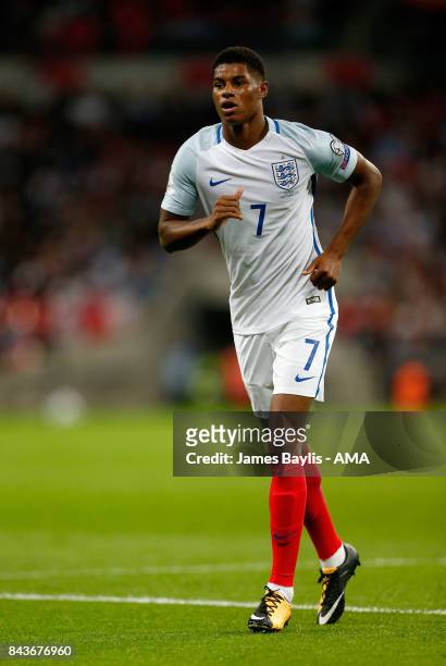 Marcus Rashford of England during the FIFA 2018 World Cup Qualifier between England and Slovakia at Wembley Stadium on September 4, 2017 in London,...