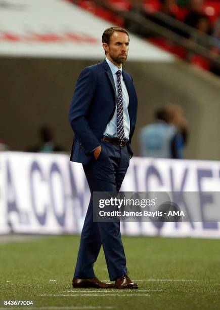 England Manager Gareth Southgate during the FIFA 2018 World Cup Qualifier between England and Slovakia at Wembley Stadium on September 4, 2017 in...