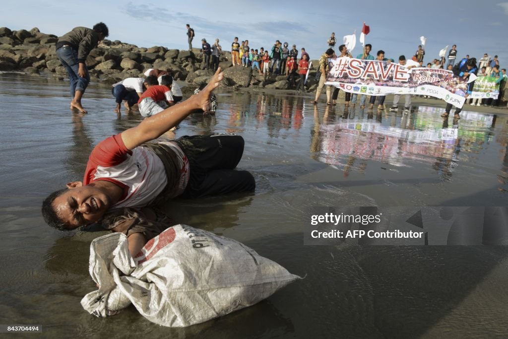 INDONESIA-MYANMAR-BANGLADESH-UNREST-ROHINGYA-PROTEST