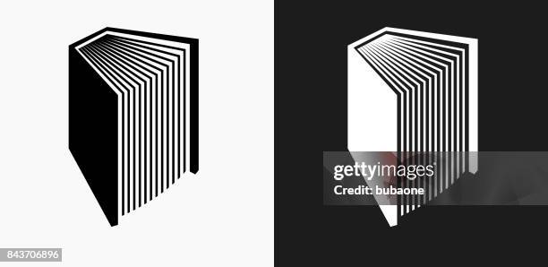 book icon on black and white vector backgrounds - library vector stock illustrations