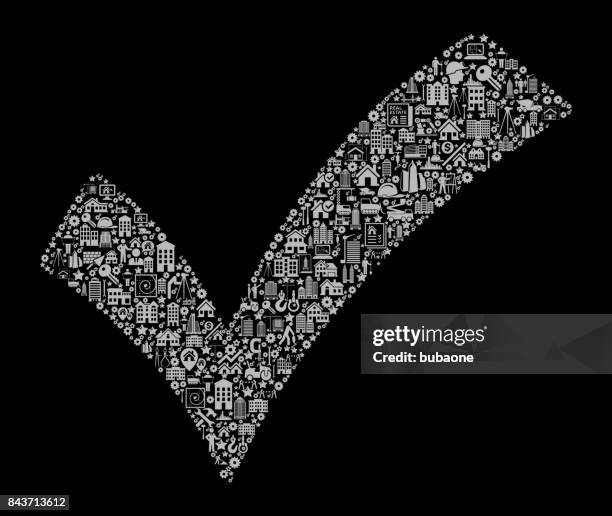 check mark construction industry vector icon pattern - construction worker education stock illustrations