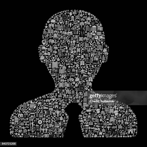 male headshot construction industry vector icon pattern - sledgehammer stock illustrations