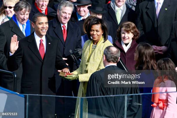 Barack H. Obama is sworn in by Chief Justice John Roberts as the 44th president of the United Statesas the 44th President of the United States of...