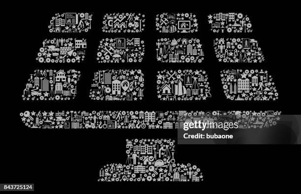 solar panel construction industry vector icon pattern - solar panel construction stock illustrations