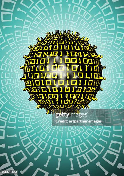 computer virus and binary data - computer virus stock illustrations