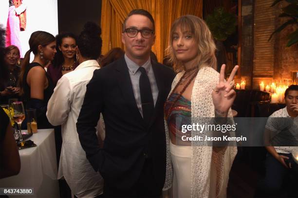 President of E! Entertainment Adam Stotsky and Paris Jackson attend the NYFW Kickoff Party, A Celebration Of Personal Style, hosted by E!, ELLE & IMG...