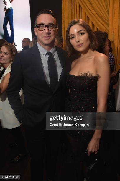 Actress Olivia Culpo and President of E! Entertainment Adam Stotsky attend the NYFW Kickoff Party, A Celebration Of Personal Style, hosted by E!,...