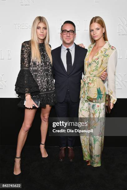 Devon Windsor, President of E! Entertainment Adam Stotsky and model Nadine Leopold attend the NYFW Kickoff Party, A Celebration Of Personal Style,...