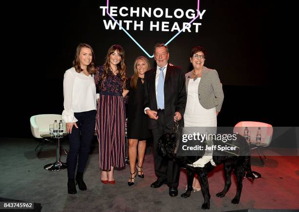 Imogen Pierce, Michelle Kennedy, Shelley Zalis, Benita Mehra and Rt Hon Lord David Blunkett speak at the Woman and Machine talk during the Technology...