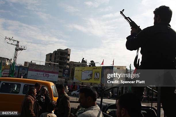 Hundreds of people attend a Hamas rally on January 20, 2009 in Gaza City, Gaza Strip. This was the first public gathering of Hamas members since the...