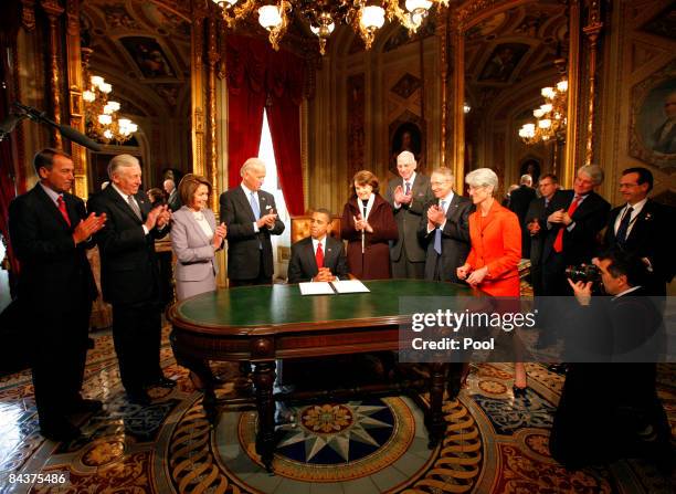 Members of the Joint Congressional Committee on Inaugural Ceremonies including House Minority Leader John Boehner , House Majority Leader Steny Hoyer...