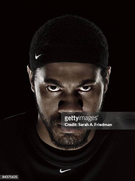 Basketball player Rasheed Wallace poses at a portrait session in Los Angeles, CA for Nike.