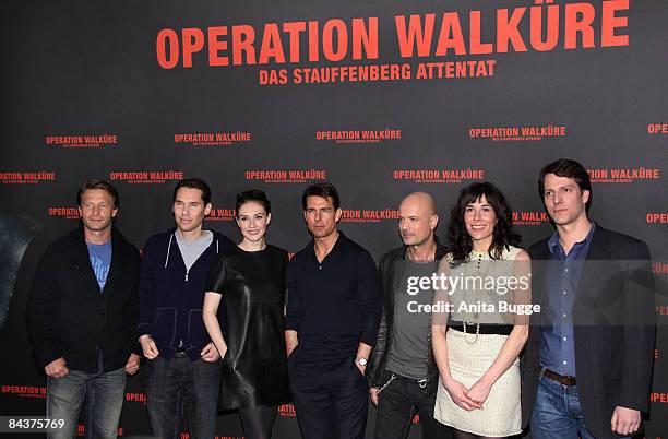 Actor Thomas Kretschmann, director Bryan Singer, actress Carice Van Houten, actor Tom Cruise, actor Christian Berkel, actress Halina Reijn and actor...