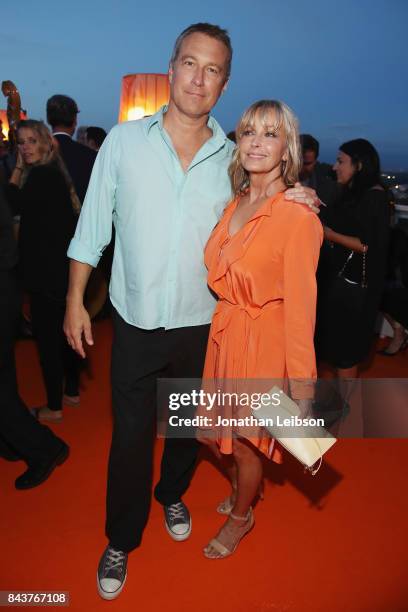 John Corbett and Bo Derek attend the Rooftop Dinner at the Waldorf Astoria Hotel Cavalieri as part of the 2017 Celebrity Fight Night in Italy...