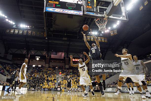 Ryan Kelley of the Colorado Buffaloes makes a rebound during the game against the Missouri Tigers on January 14, 2009 at Mizzou Arena in Columbia,...