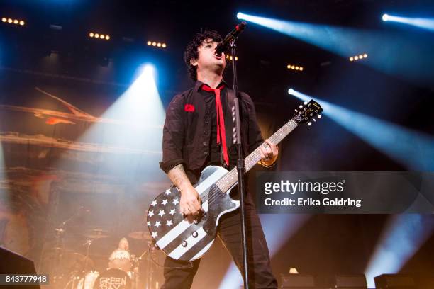 Tre Cool and Billie Joe Armstrong of Green Day perform during the 2017 'Radio Revolution' Tour at The Amphitheater at the Wharf on September 6, 2017...
