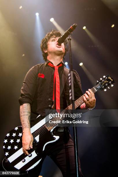 Billie Joe Armstrong of Green Day performs during the 2017 'Radio Revolution' Tour at The Amphitheater at the Wharf on September 6, 2017 in Orange...