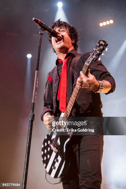 Billie Joe Armstrong of Green Day performs during the 2017 'Radio Revolution' Tour at The Amphitheater at the Wharf on September 6, 2017 in Orange...