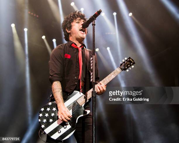 Billie Joe Armstrong of Green Day performs during the 2017 'Radio Revolution' Tour at The Amphitheater at the Wharf on September 6, 2017 in Orange...